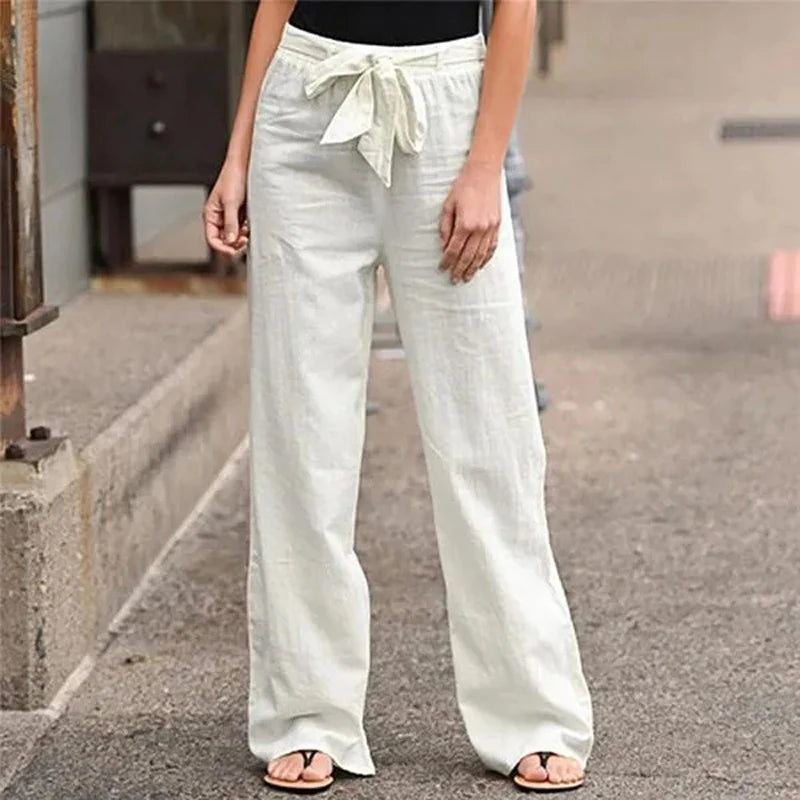 Cotton Linen Wide Leg Soft Pants