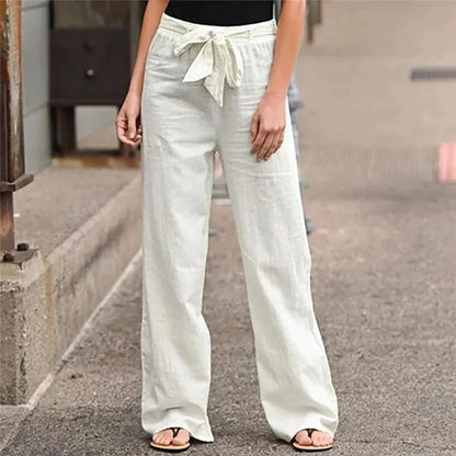 Cotton Linen Wide Leg Soft Pants