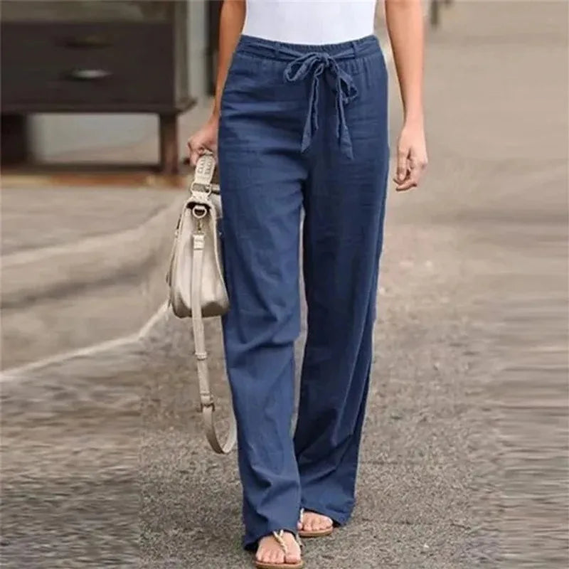 Cotton Linen Wide Leg Soft Pants