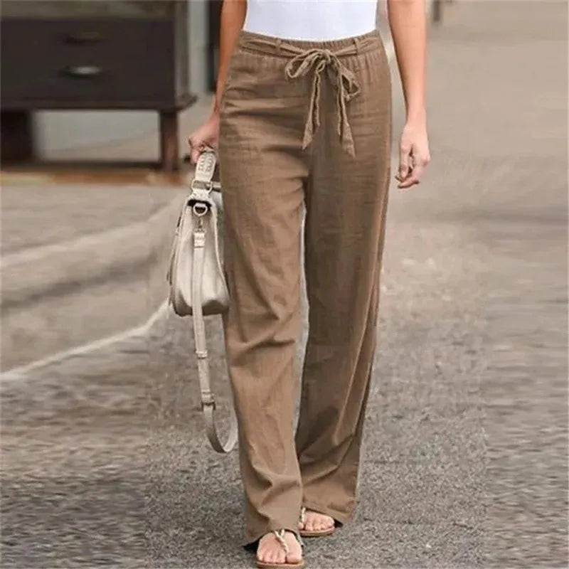 Cotton Linen Wide Leg Soft Pants