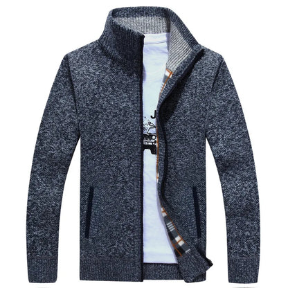 Men’s wool zipper cardigan winter knitwear casual outfit