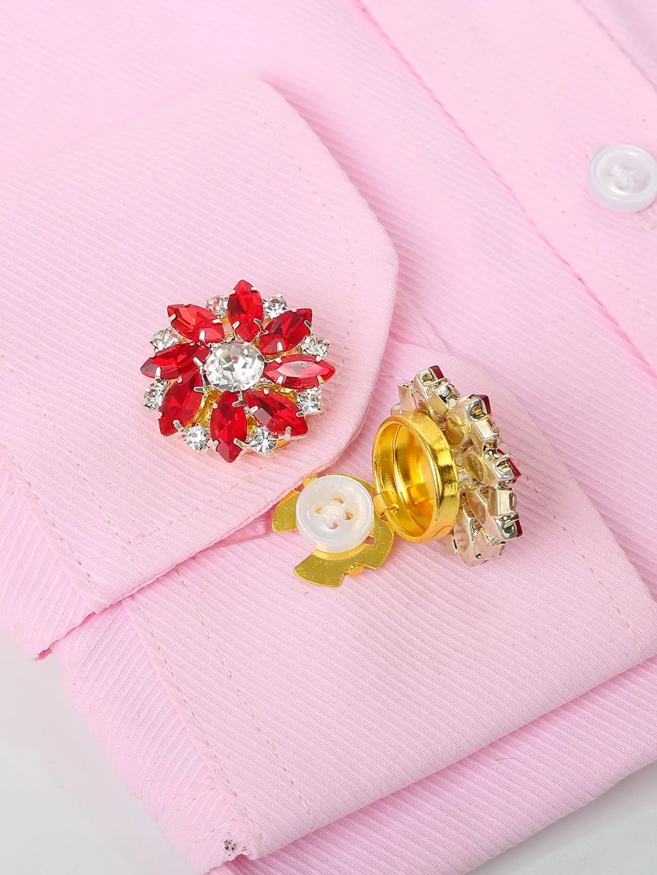 Rhinestone Button Covers Clips for Shirts