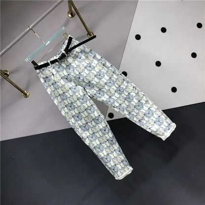 Butterfly Embroidery Cropped Jeans