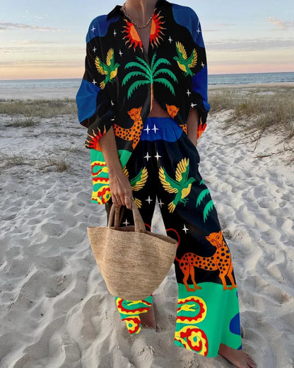 Long Sleeved Shirt Long Pants Casual Loose