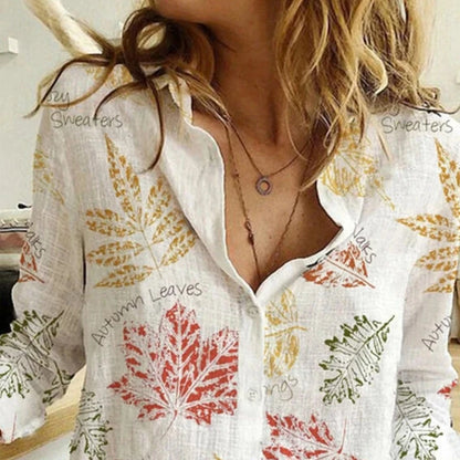 Casual Long Sleeve Print Top