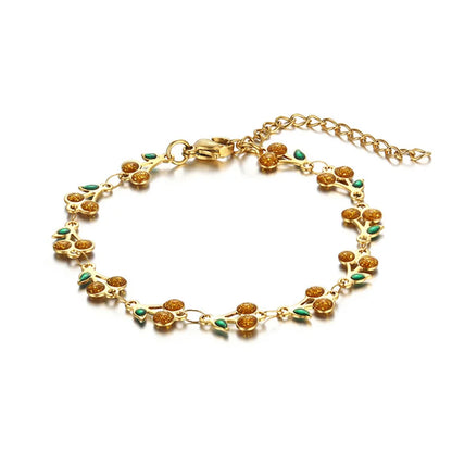 Charm Cherry Bracelet, Retro Bohemian Stainless Steel
