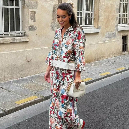 Fashion New Positioning Linen Single-breasted Long-sleeved Shirt & Pant Suit