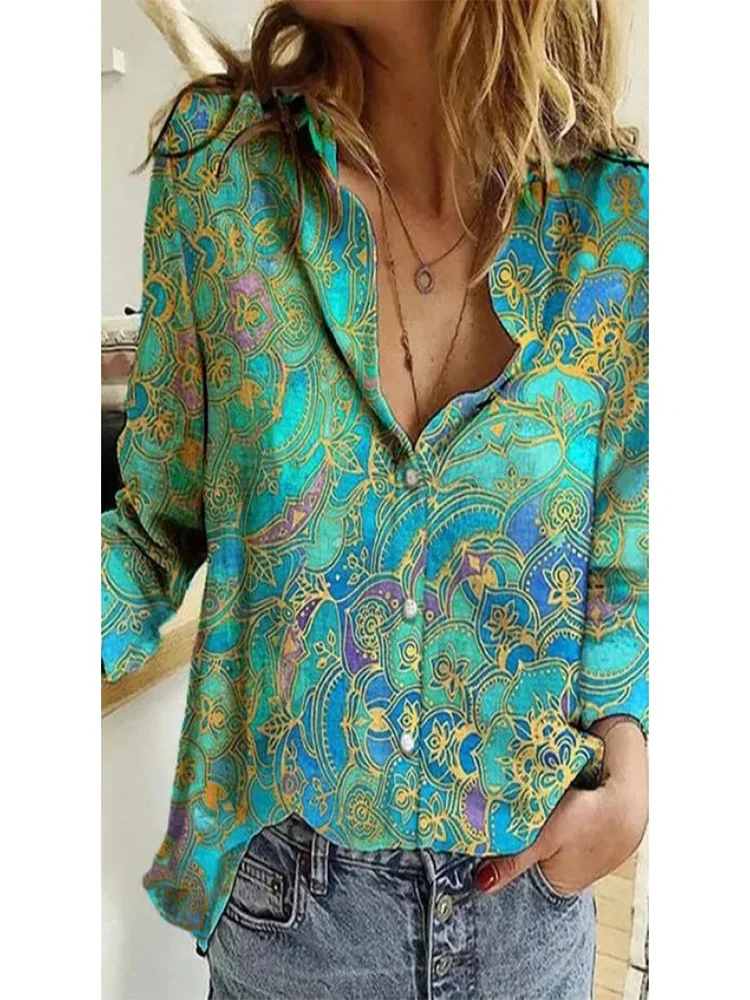 Casual Long Sleeve Print Top