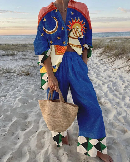 Long Sleeved Shirt Long Pants Casual Loose