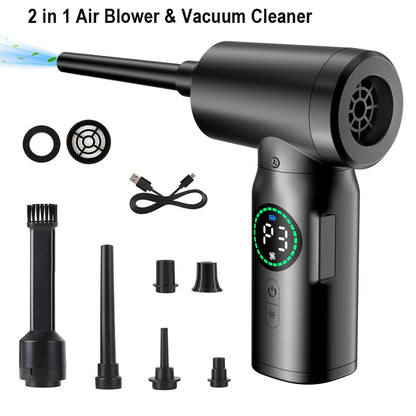 7500mAh Portable Compressed Air Duster Multi Air Blower & Vacuum Cleaner Cordless Duster Blower for Keyboard Computer Cleaning