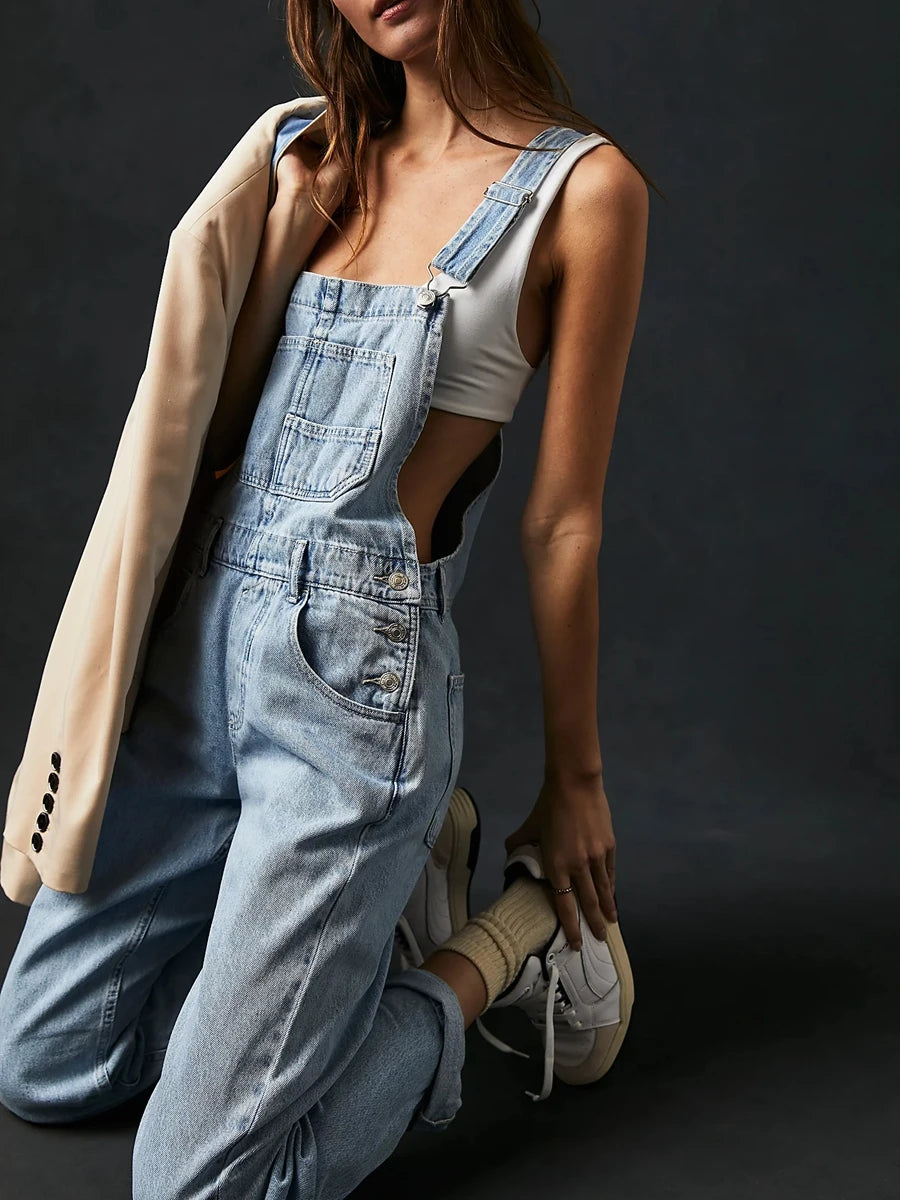 Womens denim overalls