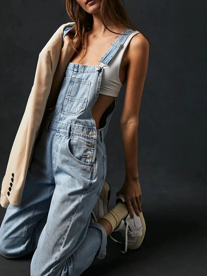 Womens denim overalls