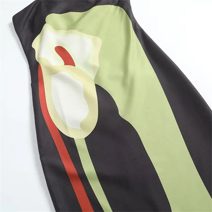 Strapless Backless Printed Long Dress Women