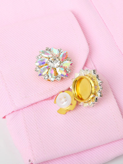 Rhinestone Button Covers Clips for Shirts