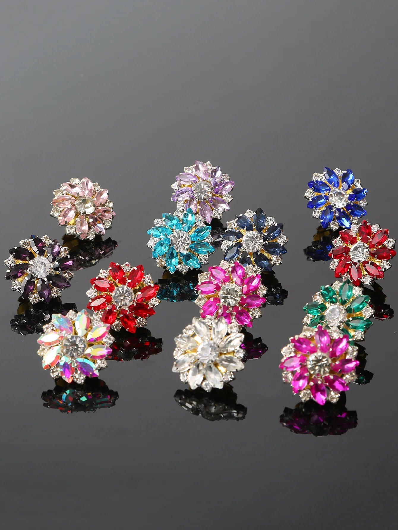 Rhinestone Button Covers Clips for Shirts