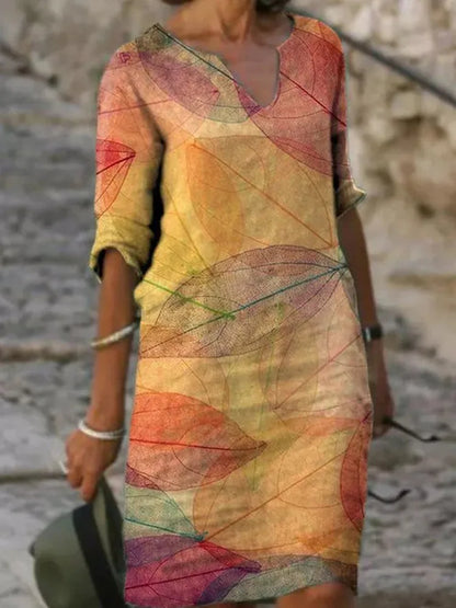 Summer Women's Dress Casual Boho Floral Print Half Sleeve