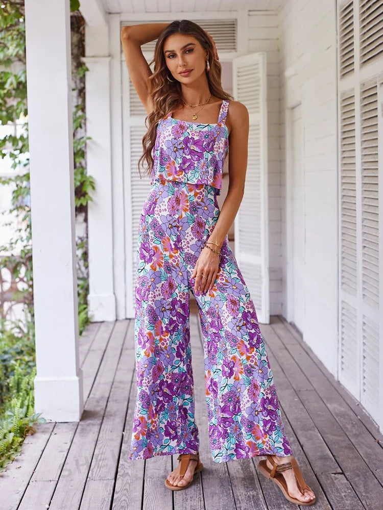 Floral Elegant Long Jumpsuit