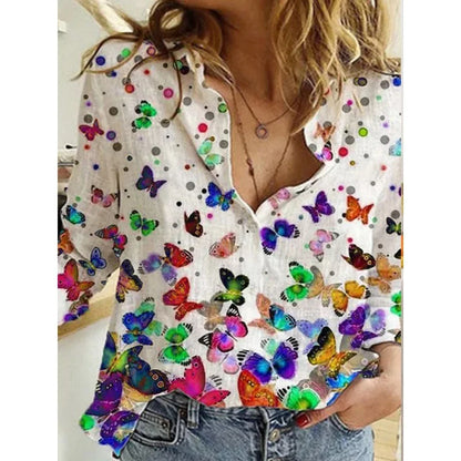 Casual Long Sleeve Print Top