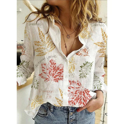 Casual Long Sleeve Print Top