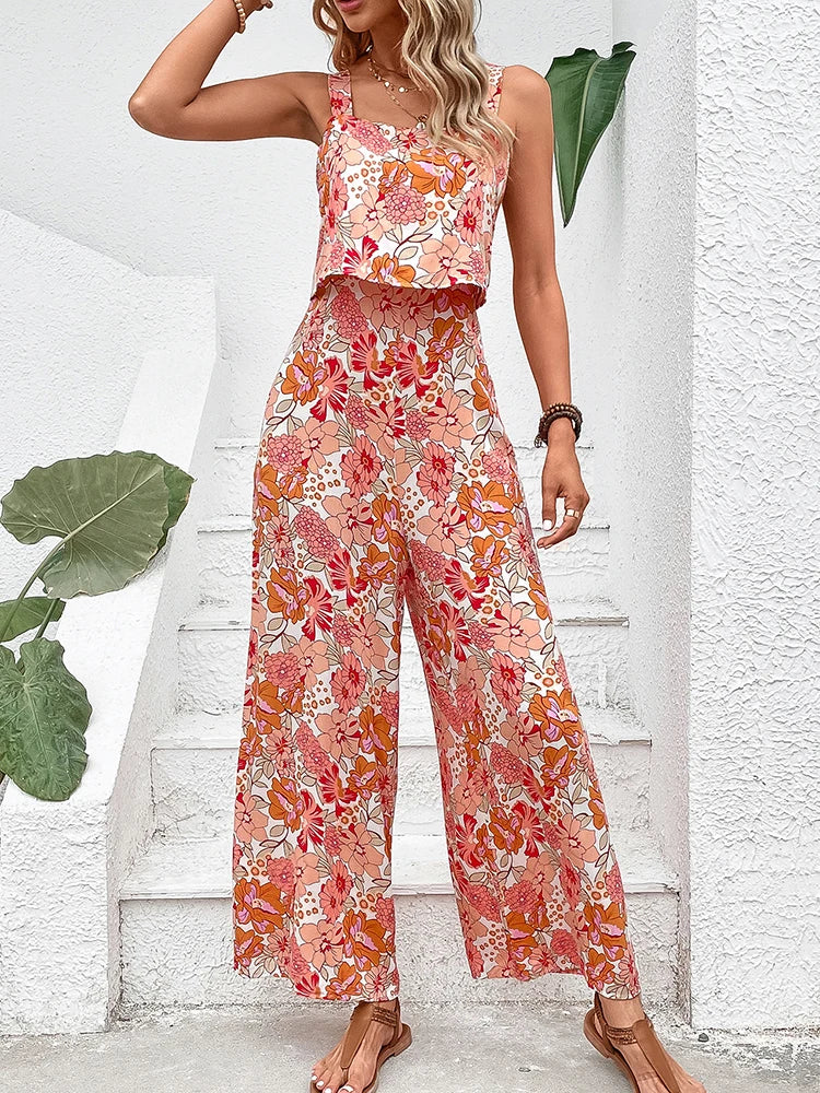 Floral Elegant Long Jumpsuit